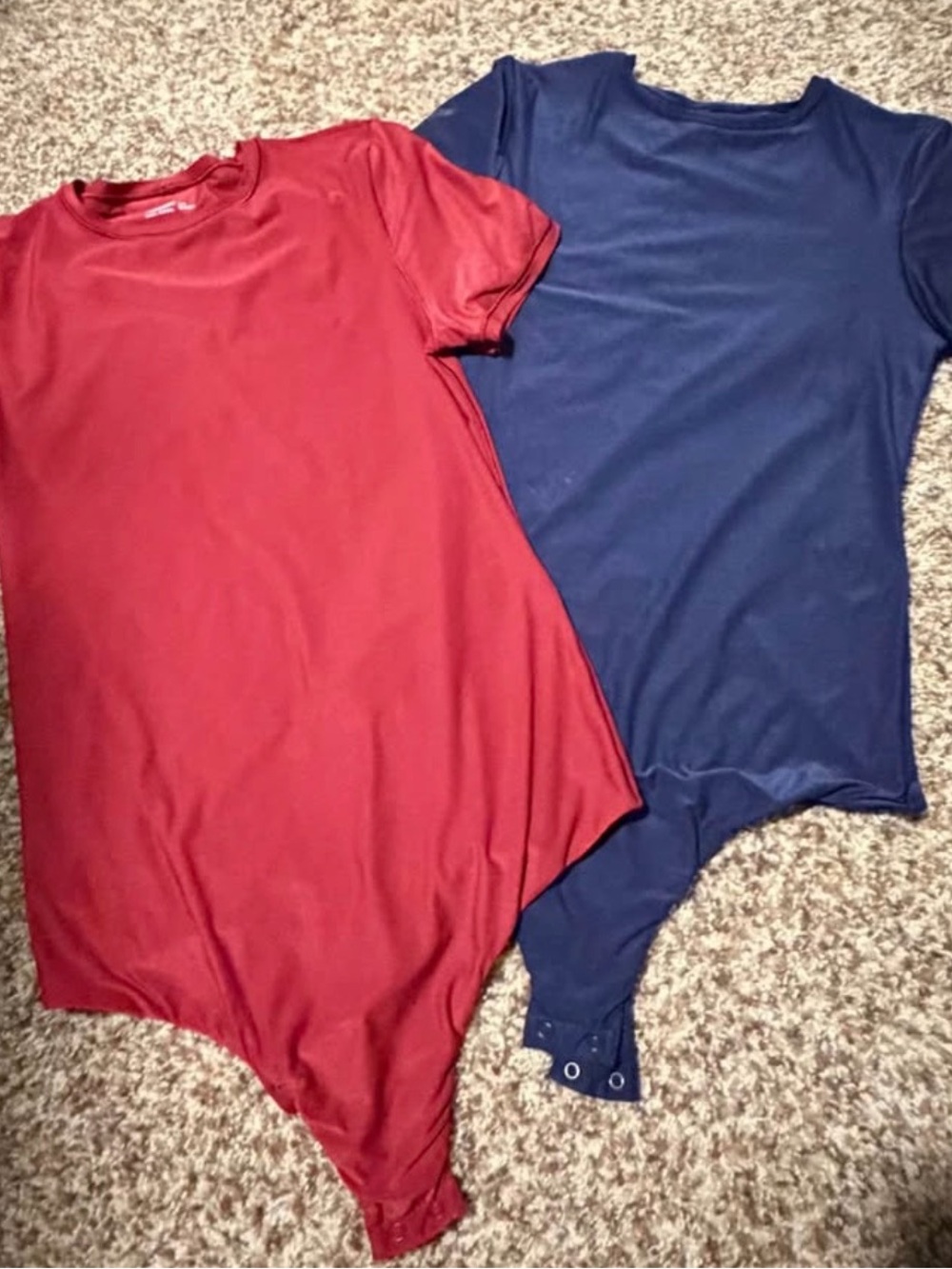 Women’s Crewneck Bodysuits - Red and Navy